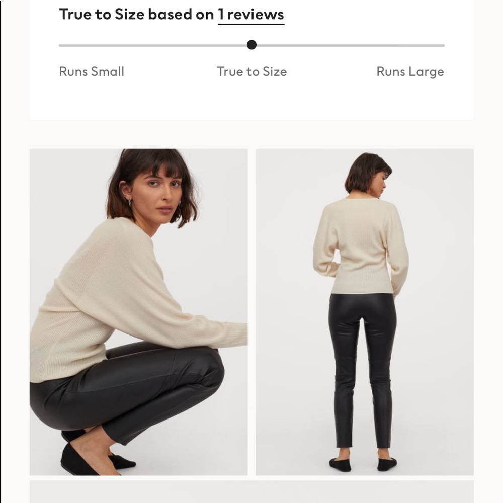 H&M Premium Leather Pants Sz 4